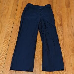 Navy Wide-Leg Pants